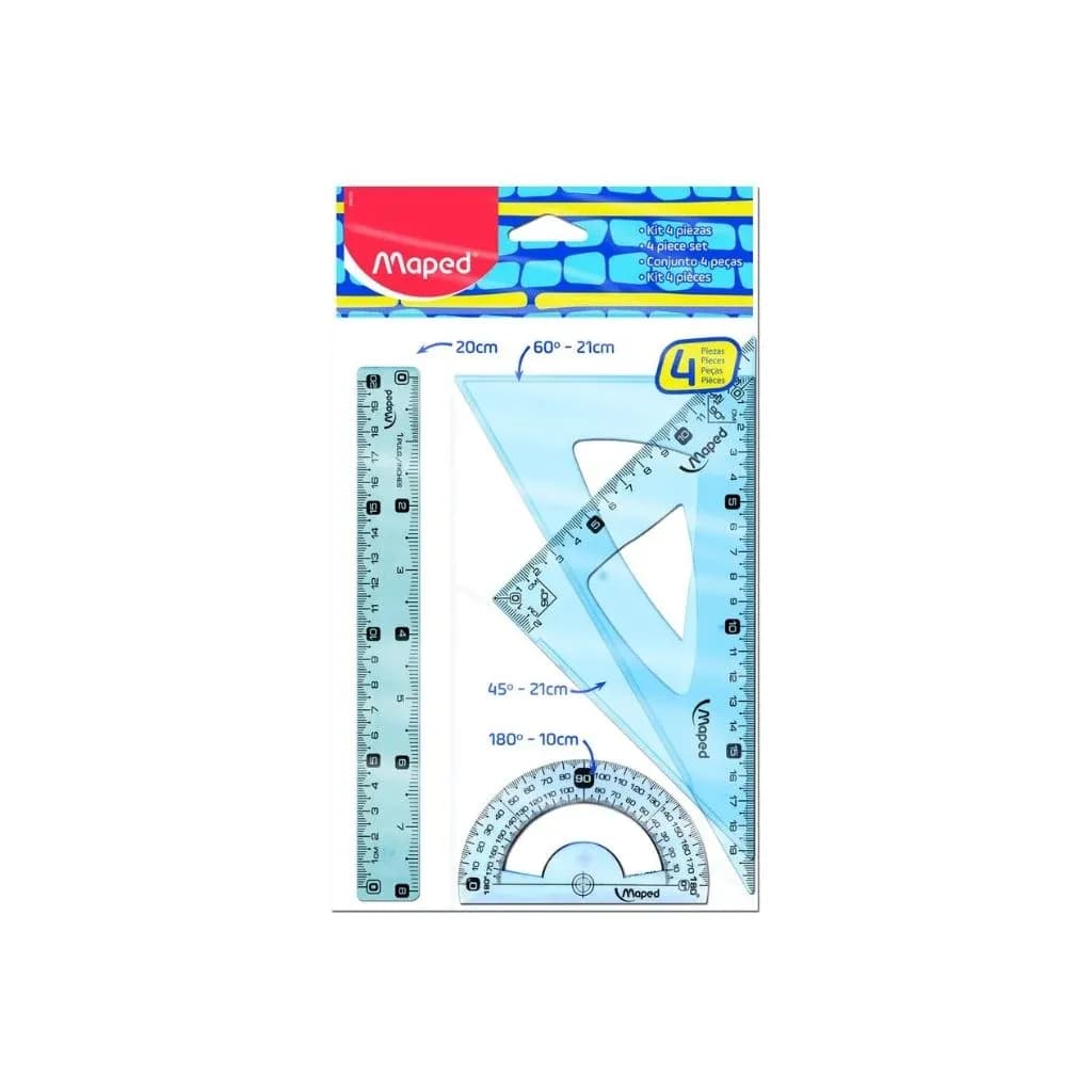 Juego geometrico mediano 4 pzas blister