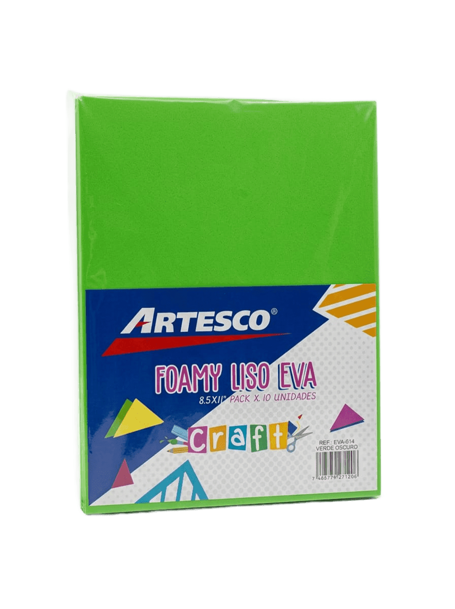 Foamy artesco liso eva (8.5X11) verde oscuro