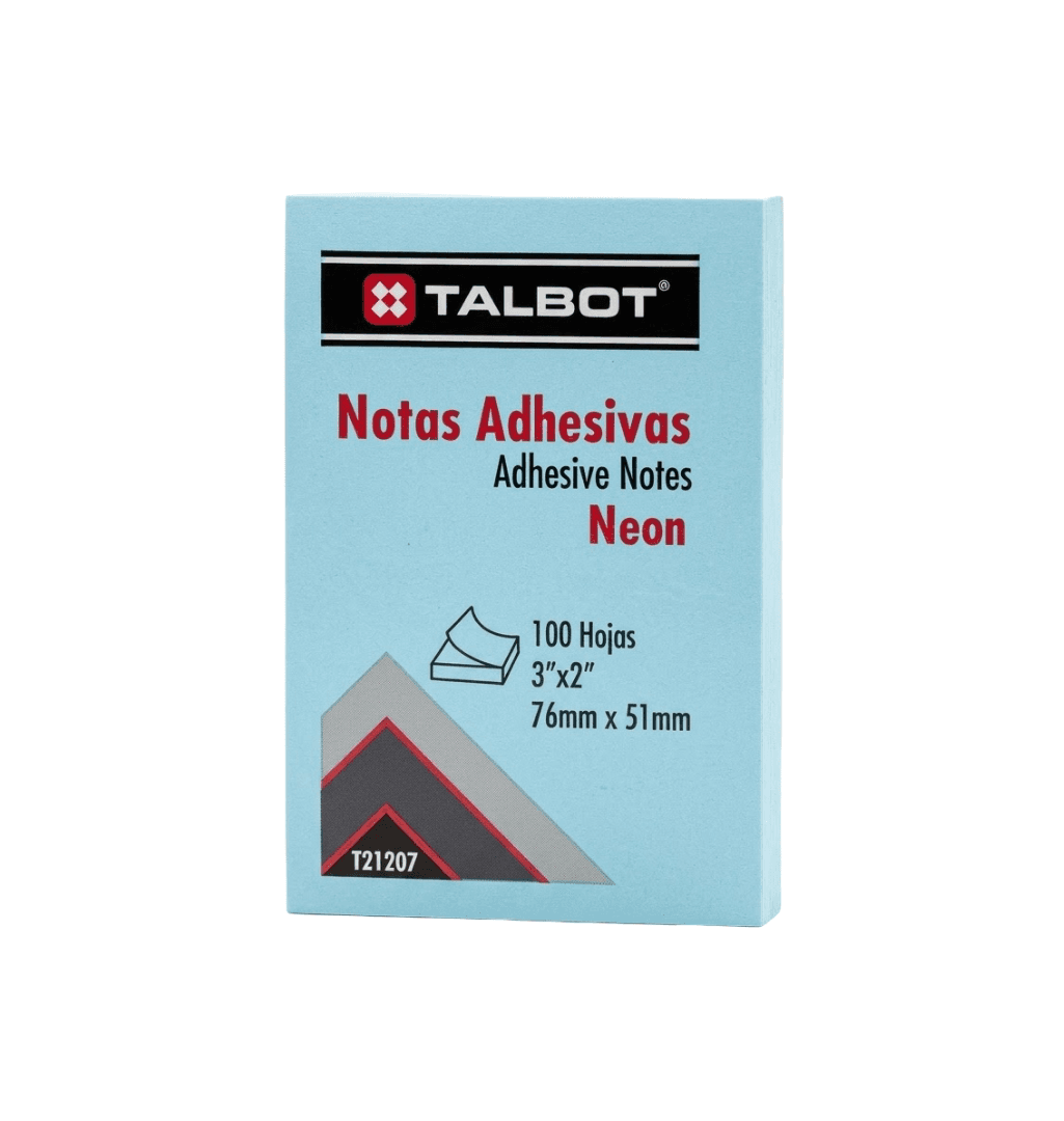 Notas adh. azul neon 3X2 100H talbot