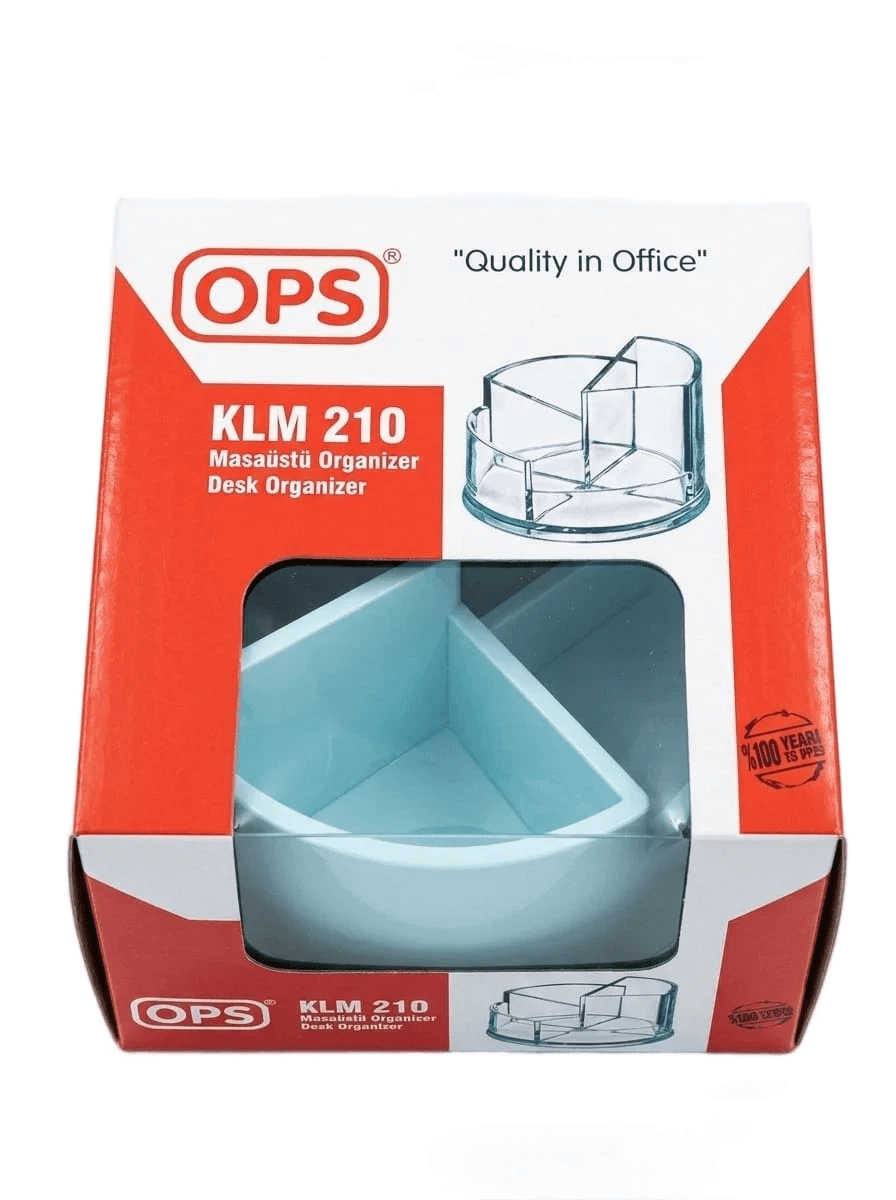 Organizador plastico p/escritorio azul pastel