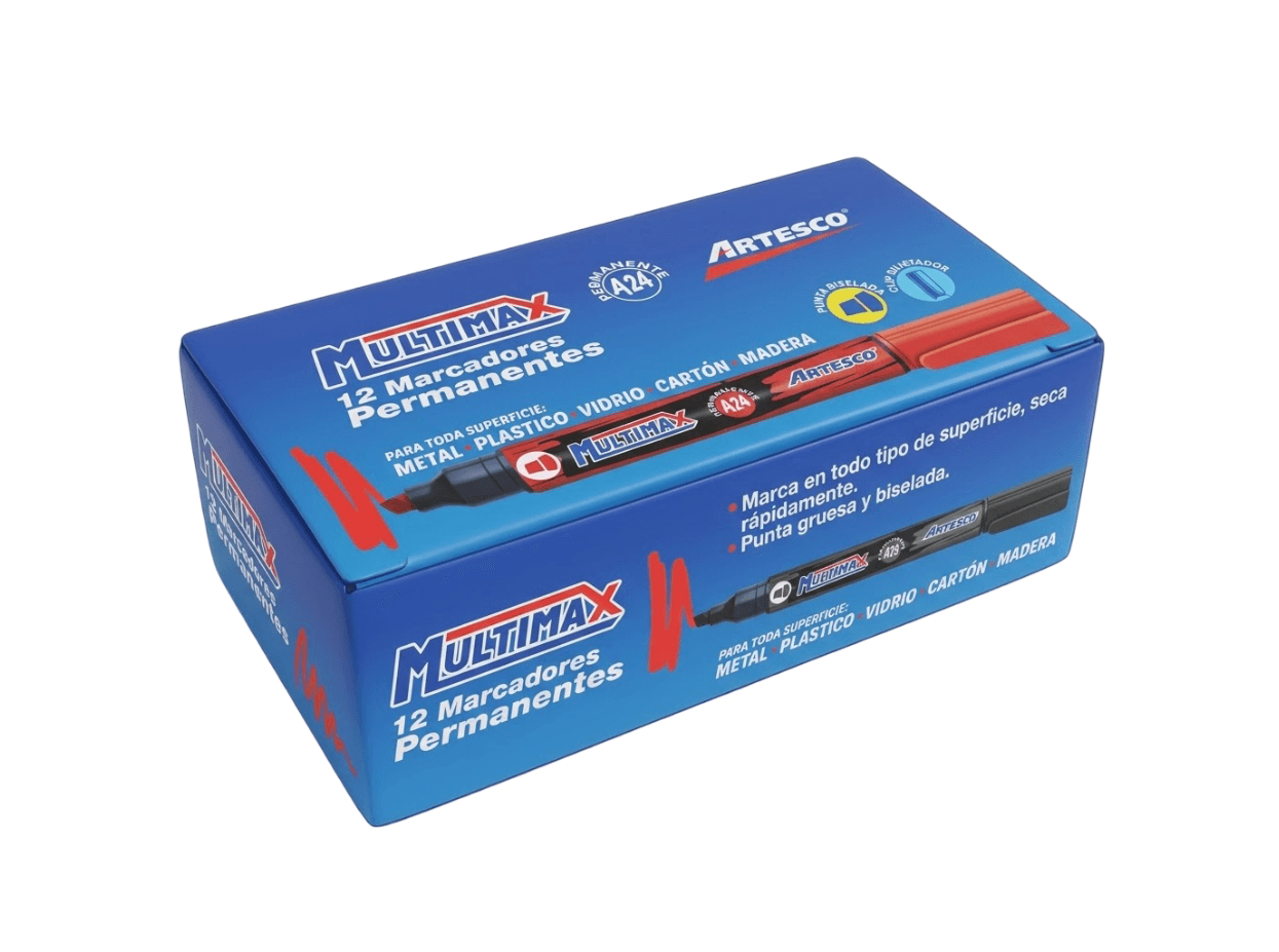 Marcador permanente multimax A24 rojo artesco 12/1