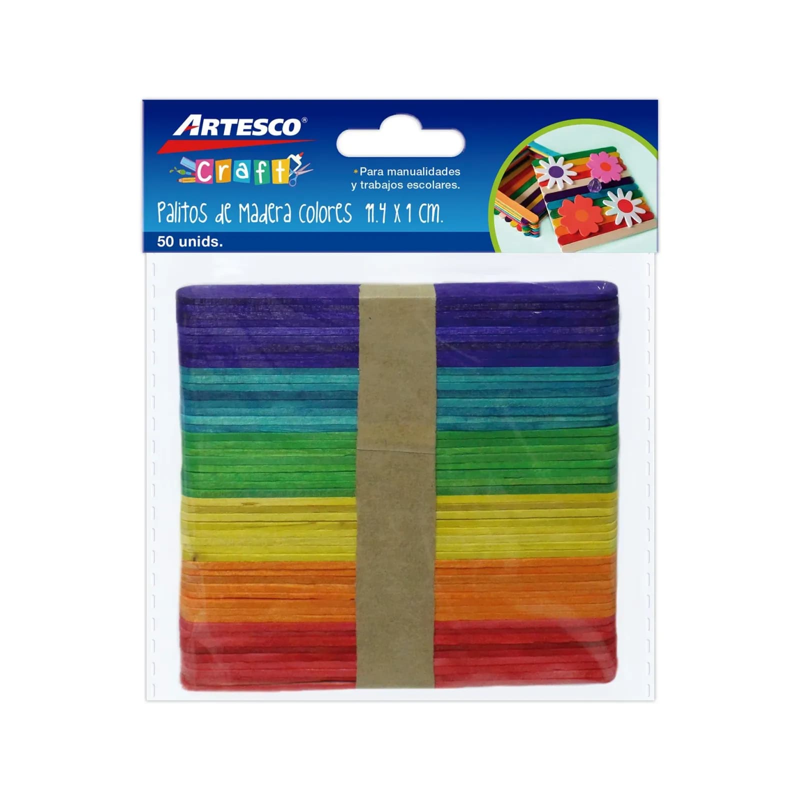 Palitos de madera (11.4 x 1 cm) 50/1 colores