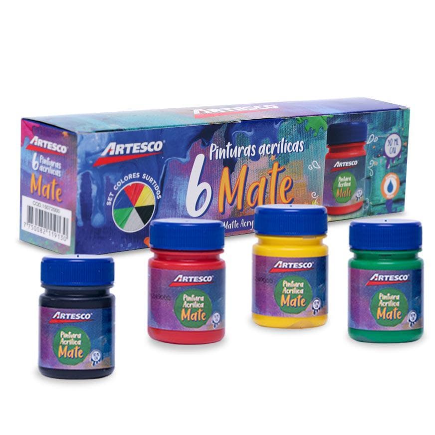 Juego de pintura acrilica mate 6/1