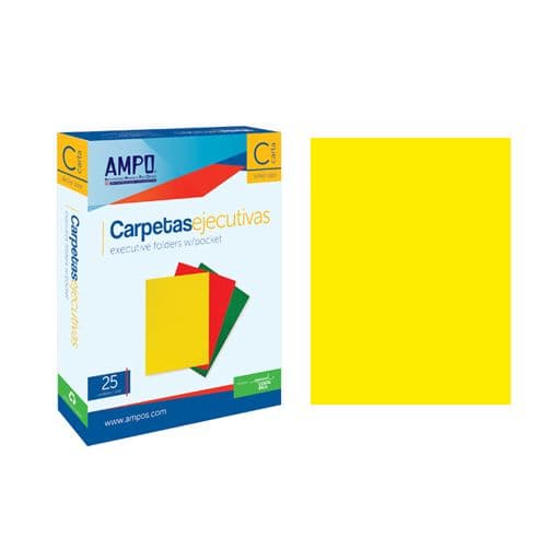 Folders semi satinado-barnizado (8.5X11) amarillo