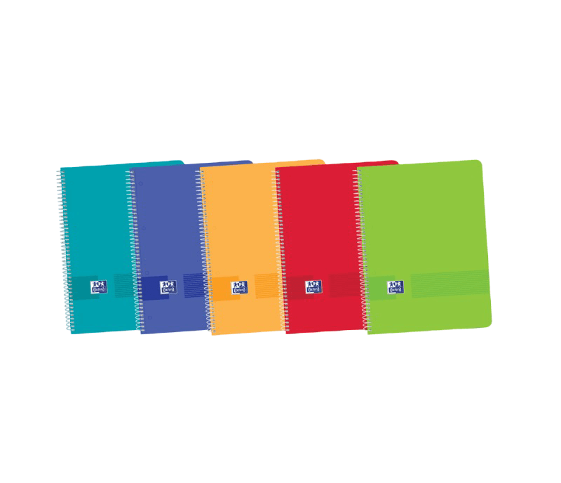 Cuaderno en espiral A4 80H 1DIV. poliprofileno surt.