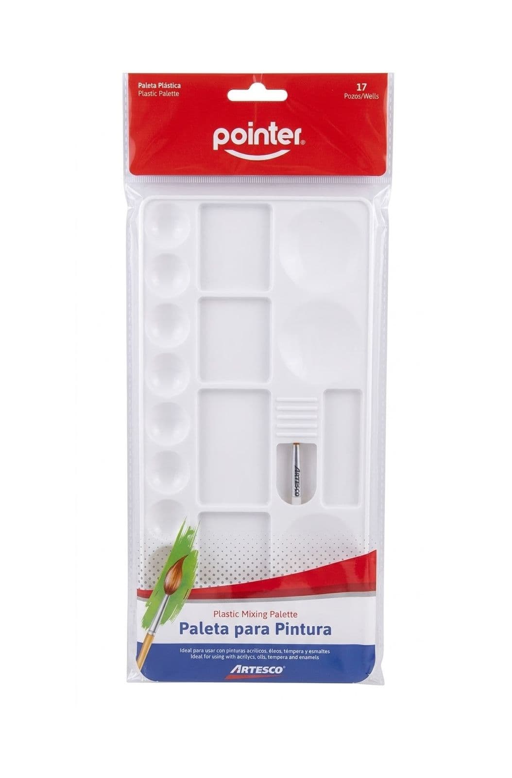 Paleta p/pintura plast c/pincel pointer