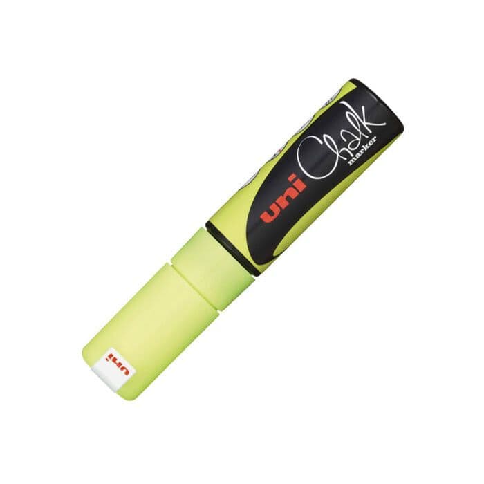 Marcador p/pizarra chalk amarillo fluo. (8MM)