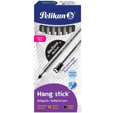 Boligrafo hand stick 12/1 negro 1.0MM