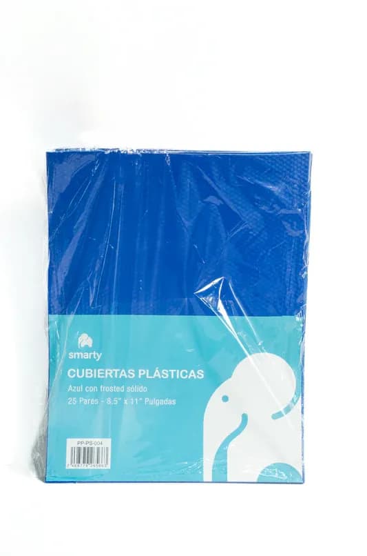 Cubierta plastica frosted liso (8.5X11) azul 25/1 smarty