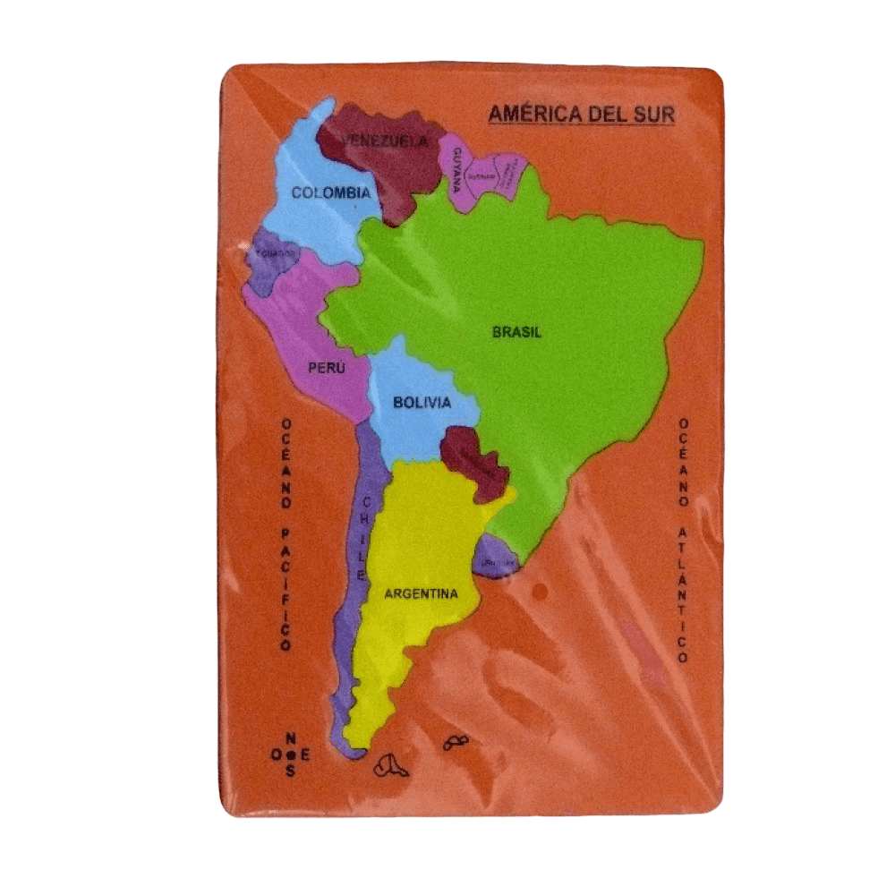 Rompecabezas de foam/mapa de amaerica del sur