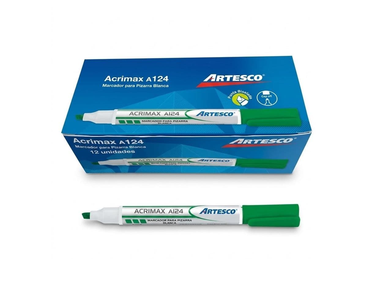 Marcador p/pizarra acrimax A124 verde artesco 12/1
