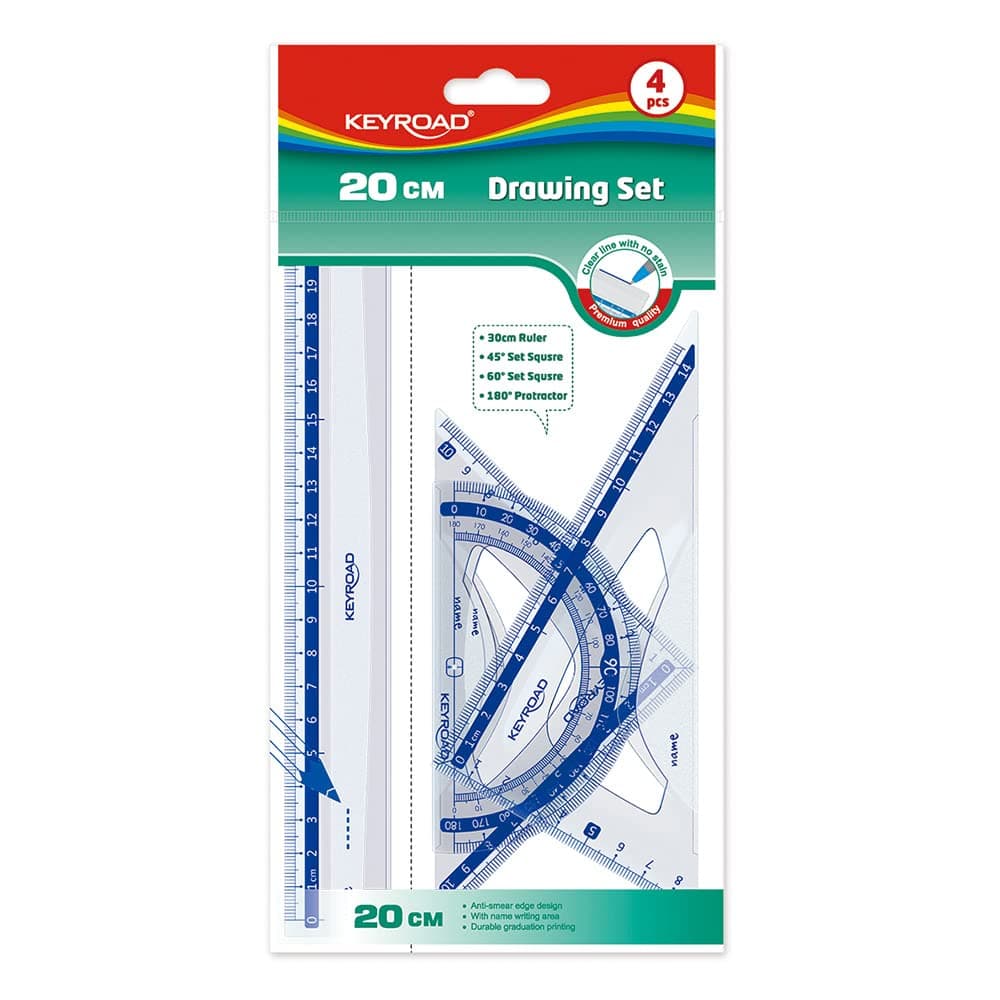 Juego geometrico 20CM 4PZA keyroad
