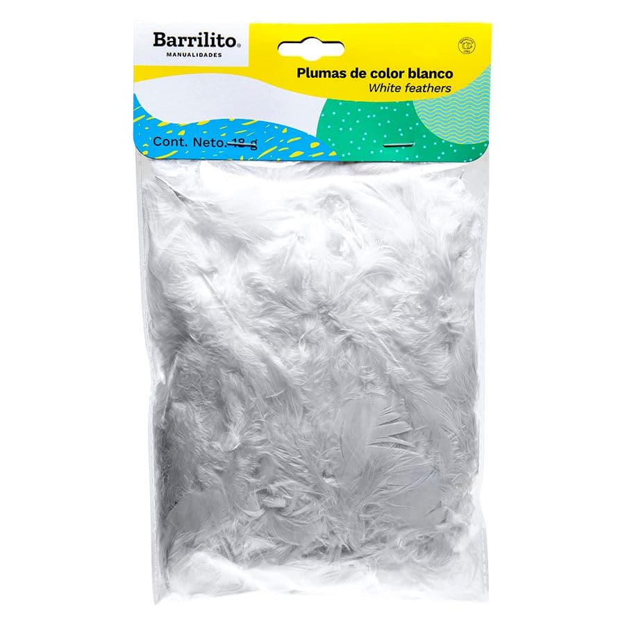 Plumas color blanco bolsa de 18GRS