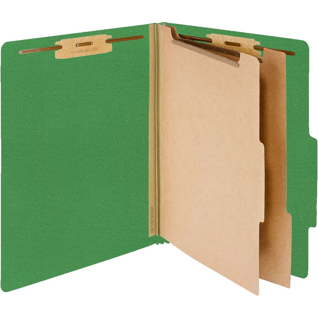 Folders partition 8.5X11 6 div. verde osc.