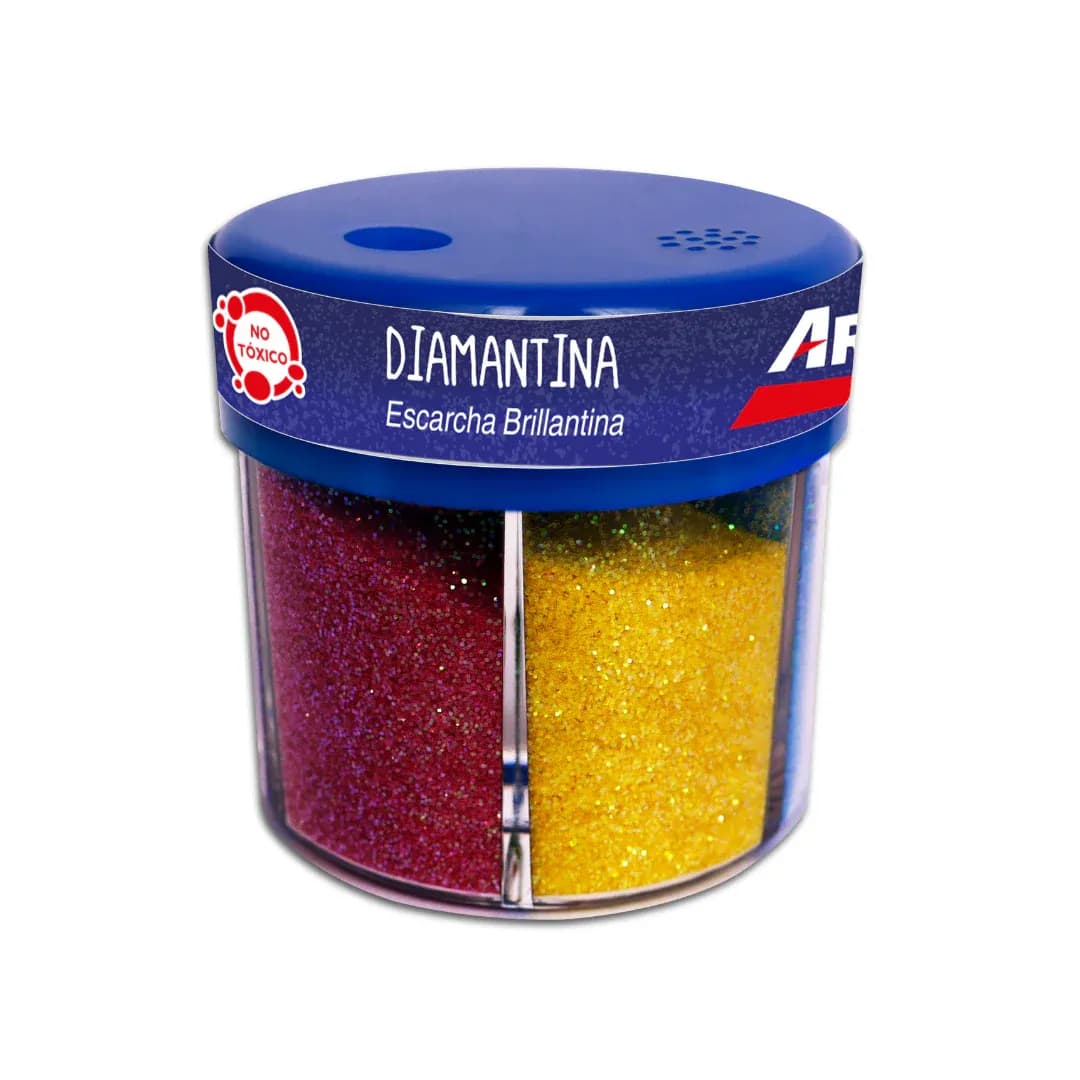 Escarcha diamantina en dispensador 6 col. metalneon