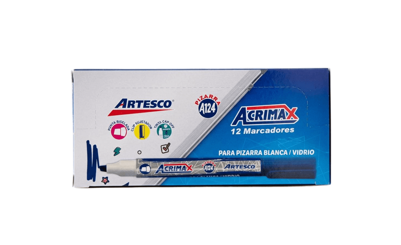 Marcador p/pizarra acrimax A124 azul artesco 12/1