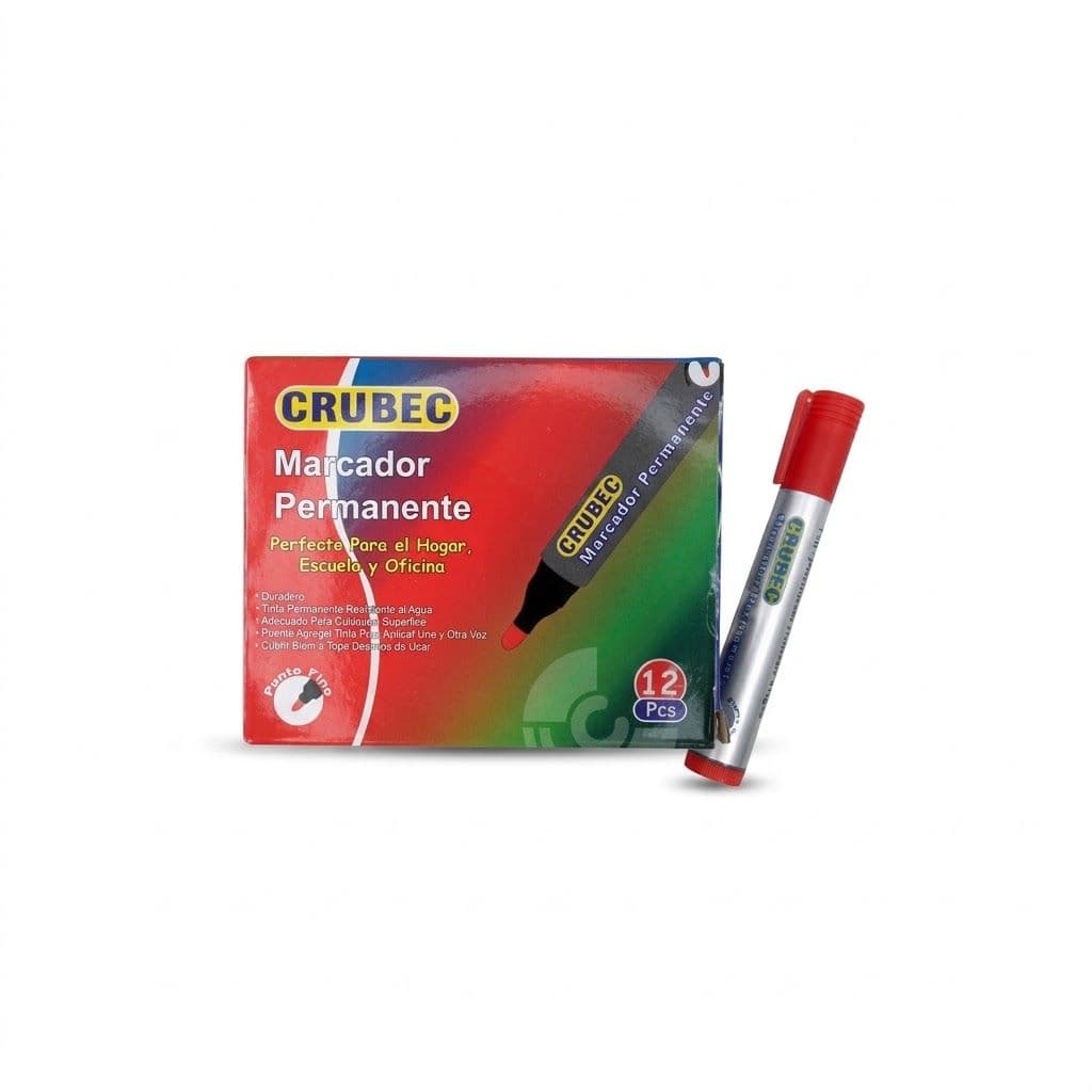 Marcador permanente crubec rojo 12/1