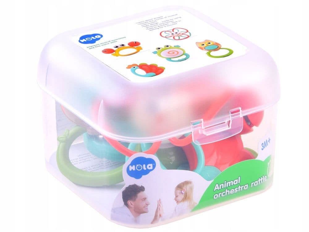 Sonajeros de animales pack x 5PCS hola