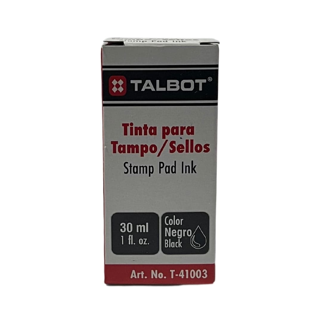 Tinta para almohadilla 30 ml negra talbot