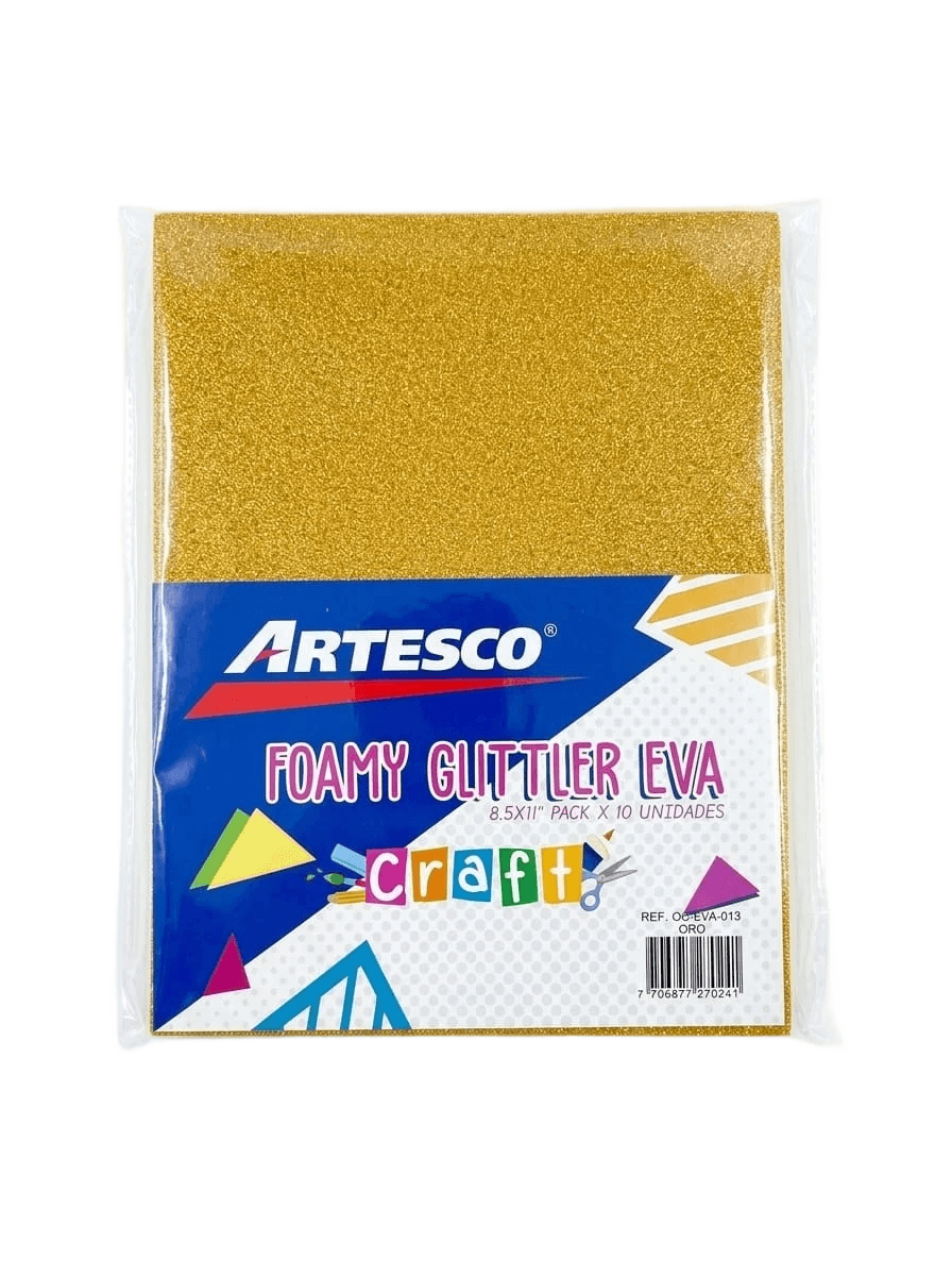 Foamy artesco glitter eva (8.5X11) oro