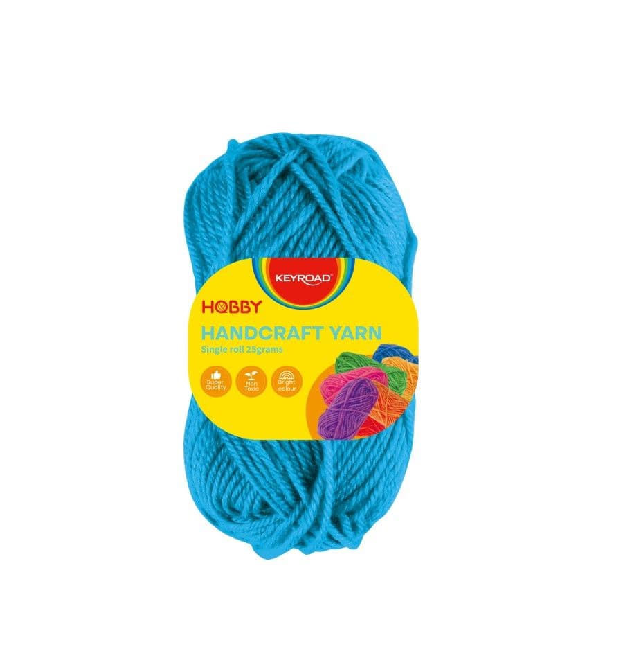 Hilo de lana, rollo de 25 gramos, azul keyroad