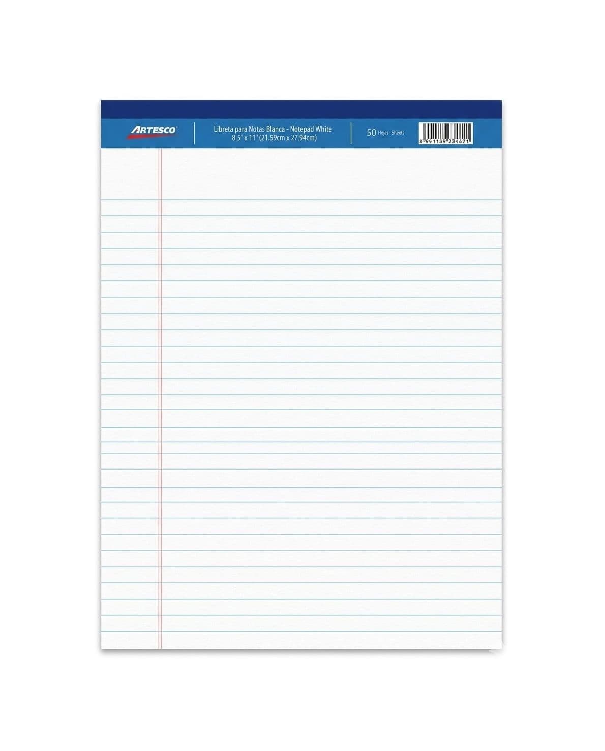 Libreta rayadas (8.5 x 11) blanca artesco