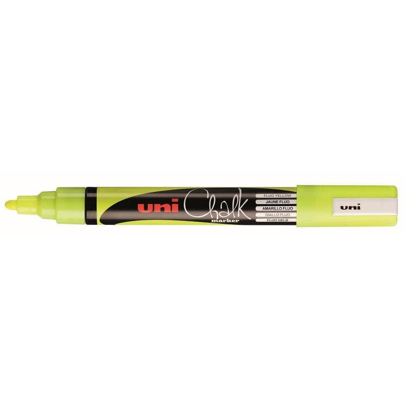 Marcador p/pizarra chalk amarillo fluo. (5MM)