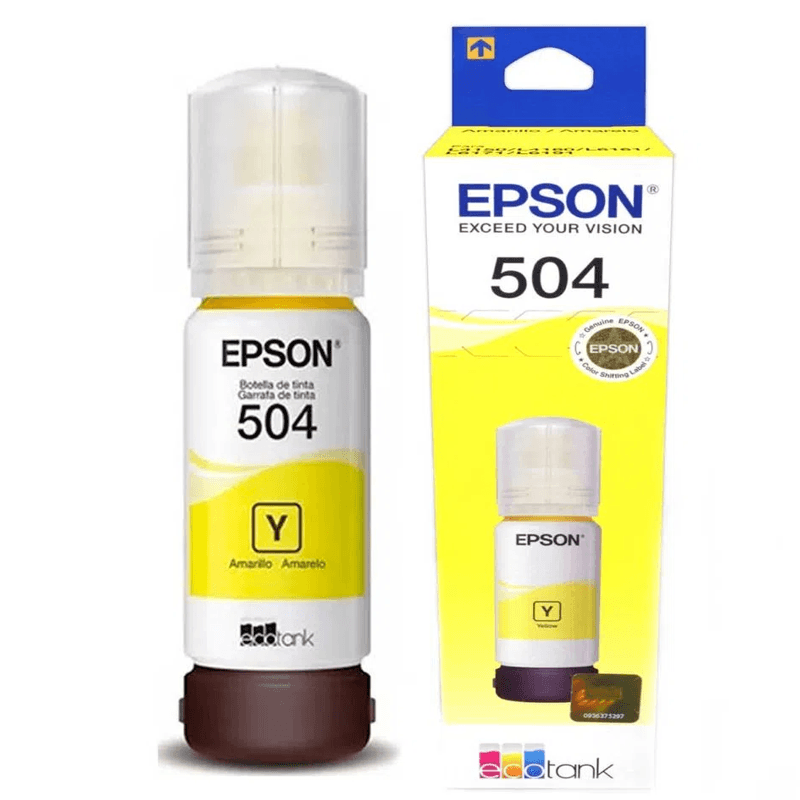 Tinta epson 504 amarilla, botella