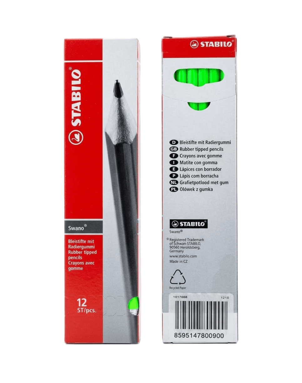 Lapiz swano c/fluorecente verde stabilo 12/1