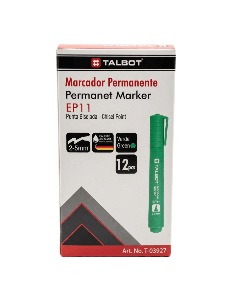 Marcador perm. verde p/biselada 12/1 talbot