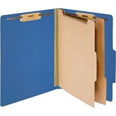 Folders partition 8.5X11 6 div. azul osc.