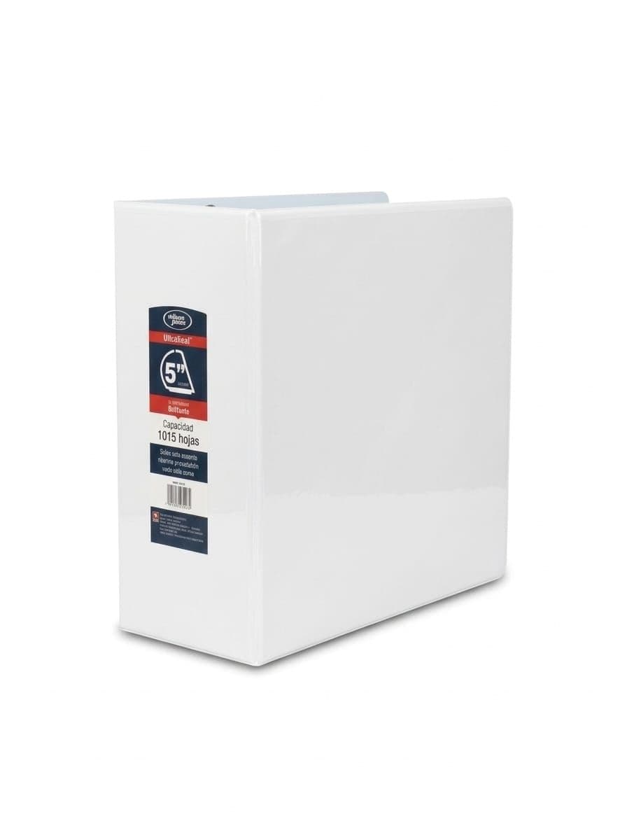 Carpetas 5`` c/plastico frontal blanca aros dobles, wj