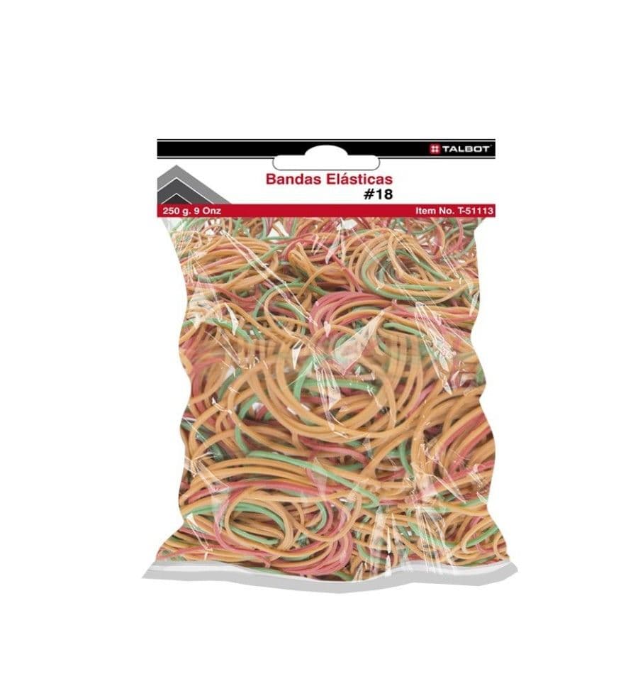 Bandas elasticas 18 surtidas 250 gr. talbot