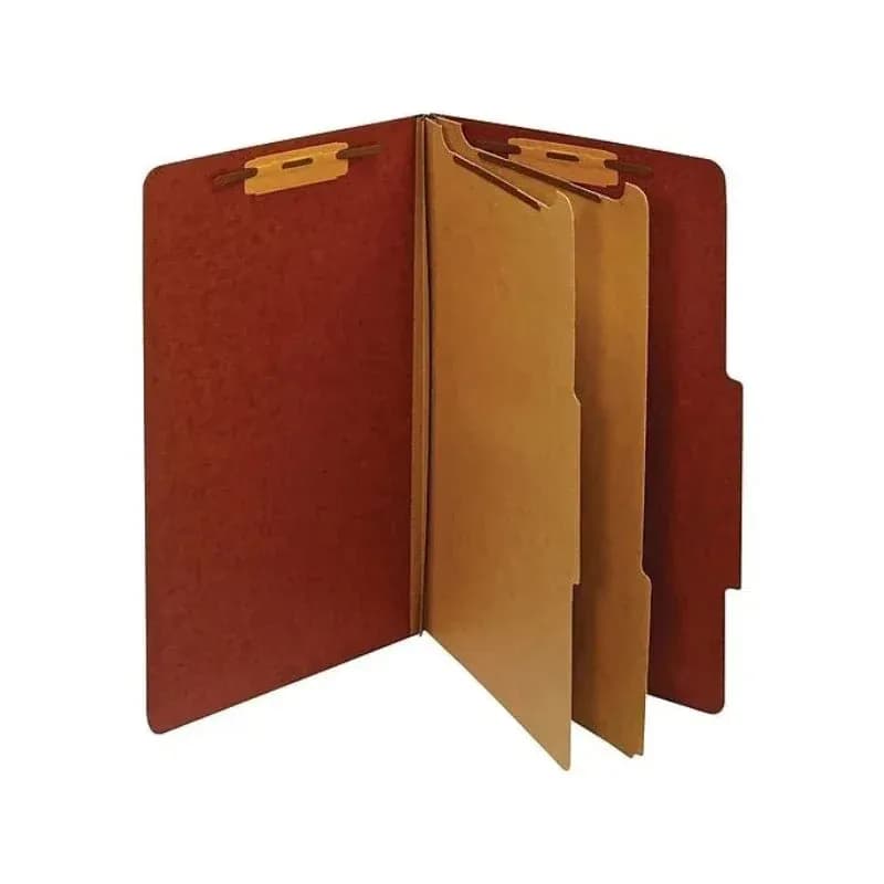 Folders partition 8.5X11 6 div. rojo ladrillo