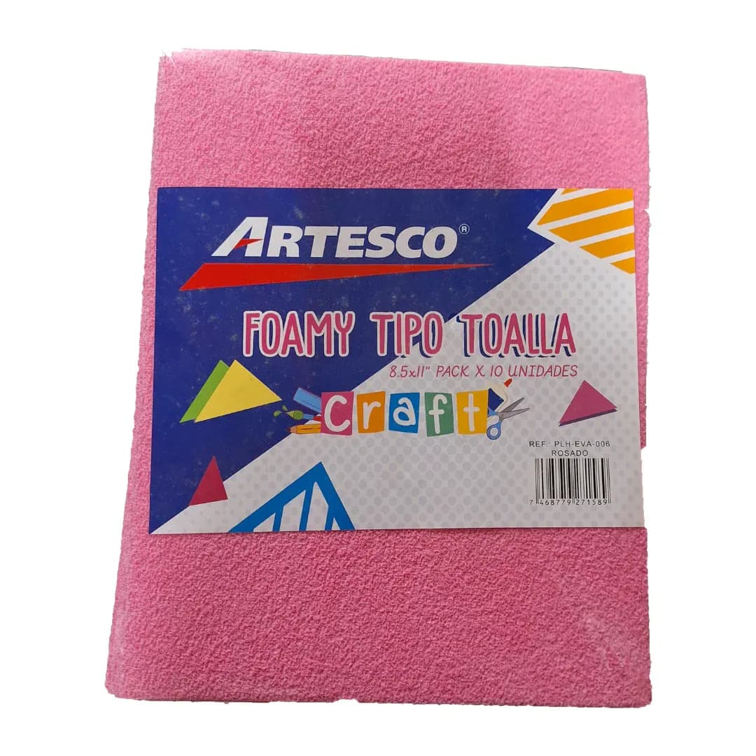 Foamy artesco t/toalla (8.5 x 11) rosado