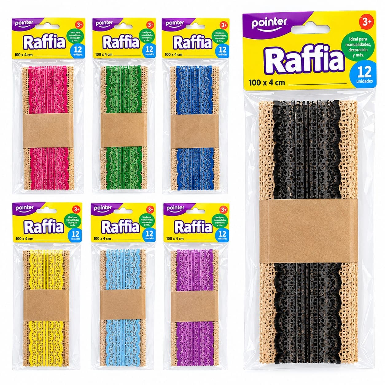 Cinta decor raffia 2 ptr 7 col pointer