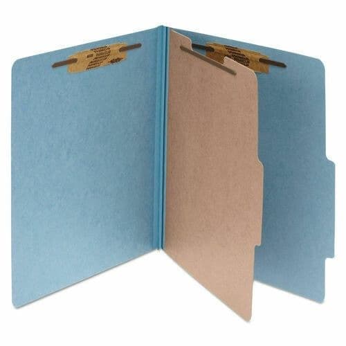 Folders partition 8.5X11 4 div. azul claro