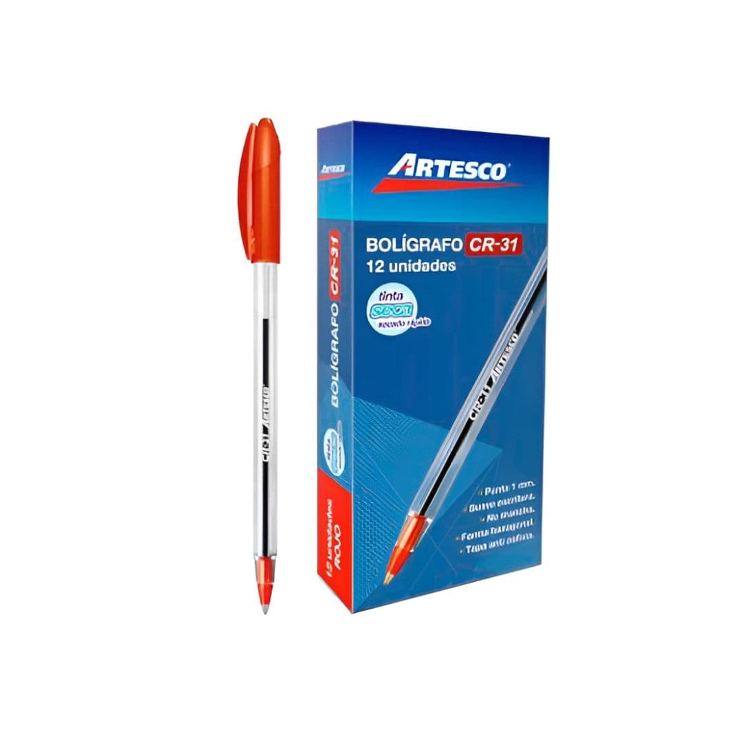 Boligrafos tinta seca CR-31 rojo 12/1