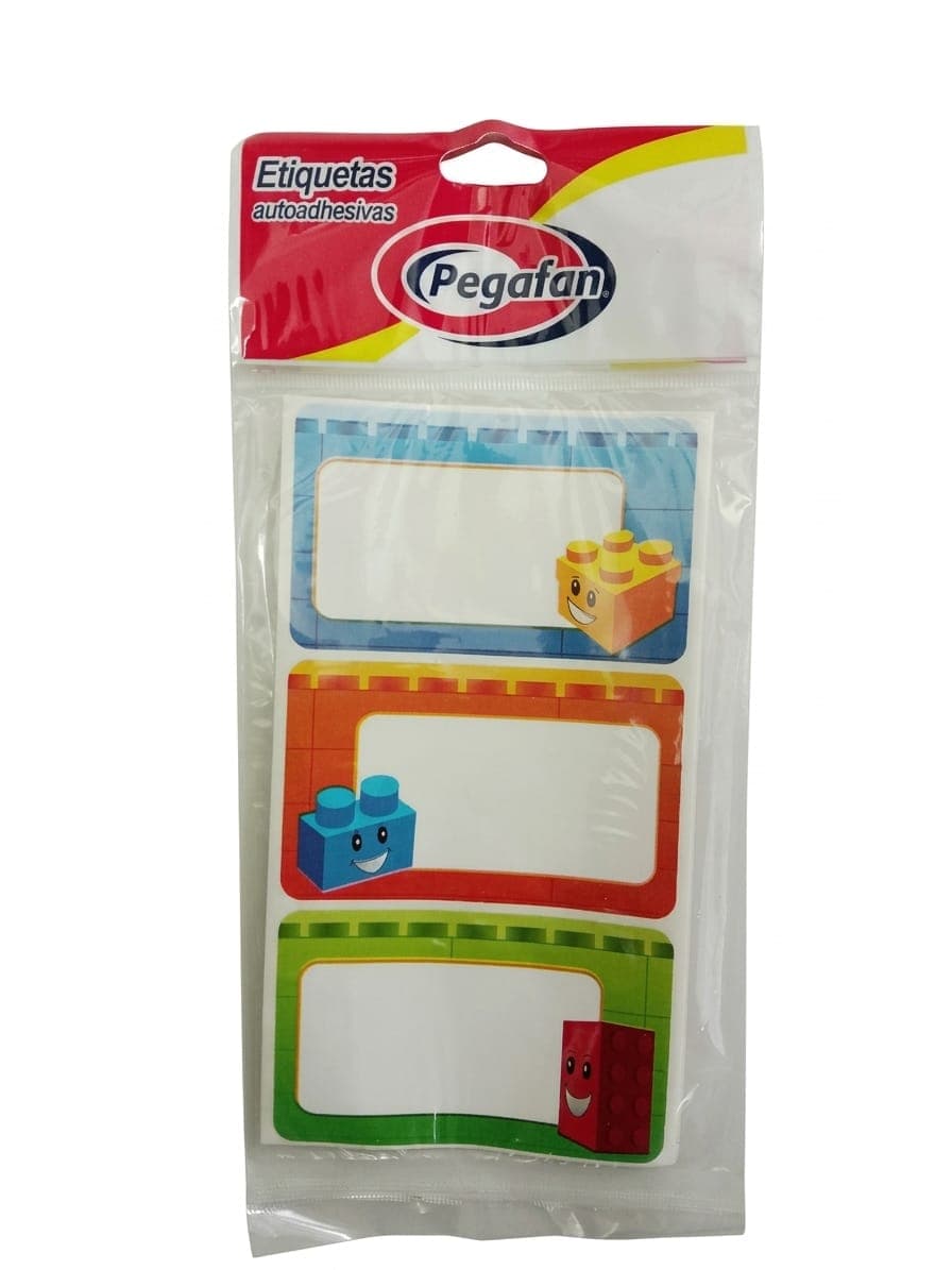 Etiquetas adhesivas escolares bloques