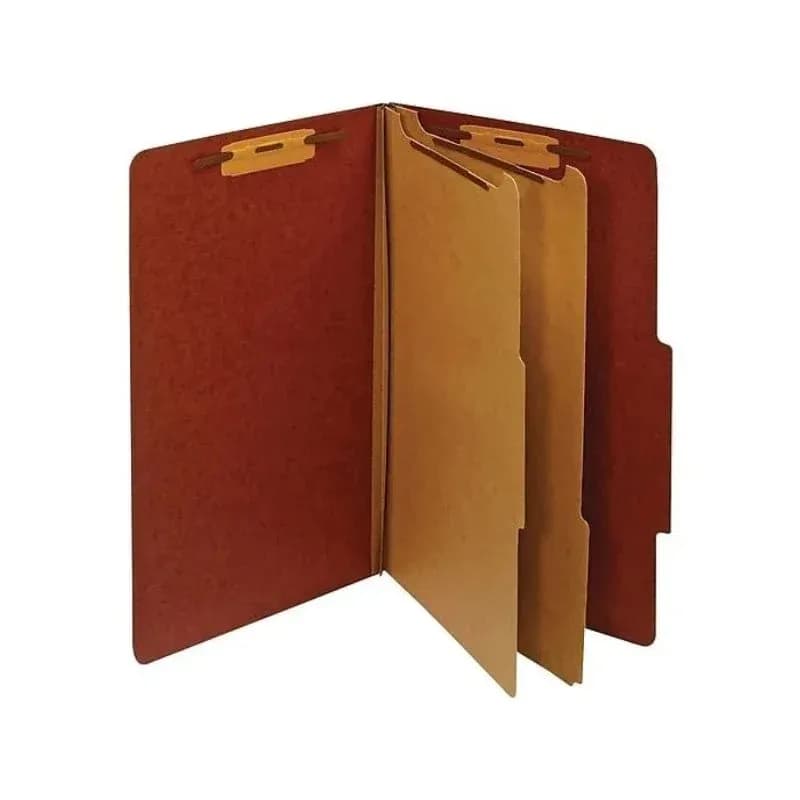 Folders partition 8.5X11 6 div. rojo ex.