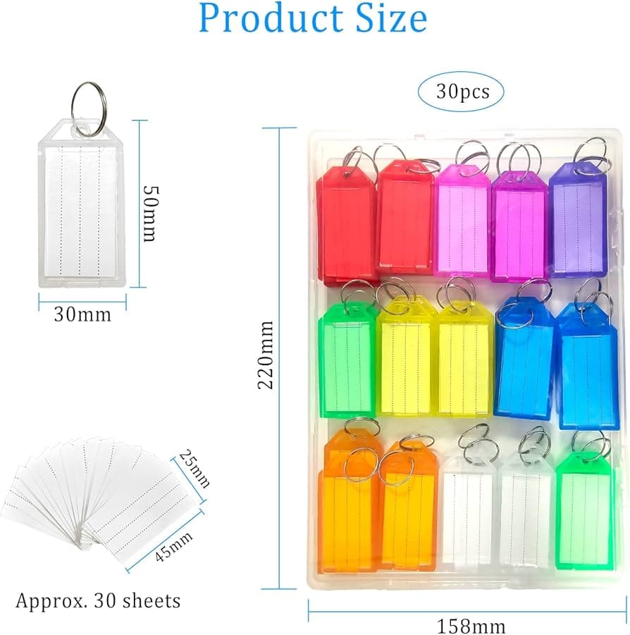 Llaveros plasticos cuadrados surtidos 6/1
