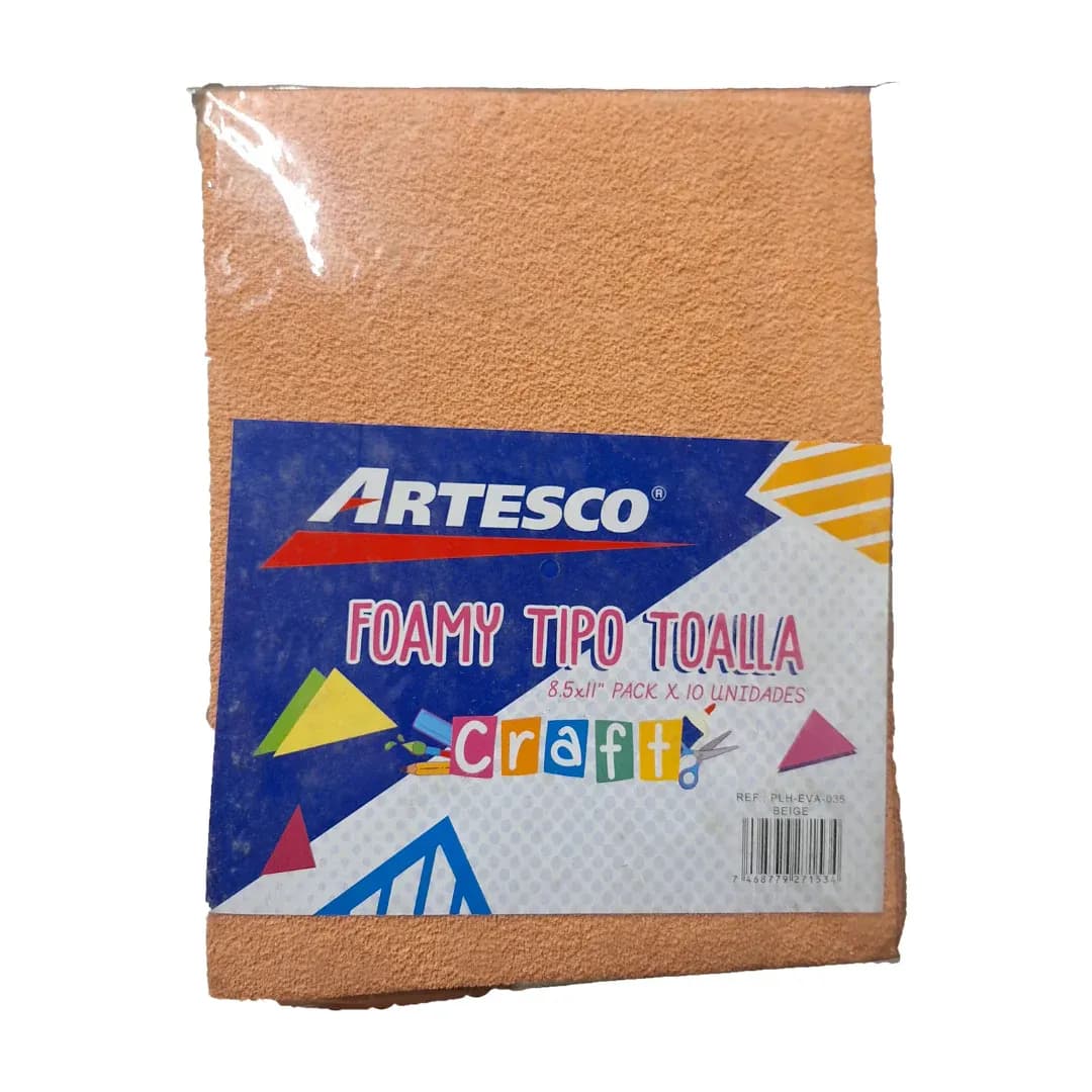 Foamy artesco t/toalla (8.5 x 11) crema
