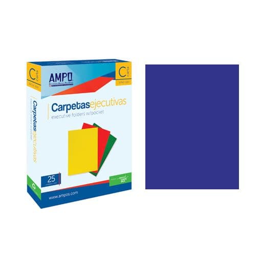 Folders semi satinado-barnizado (8.5 x 11) azul