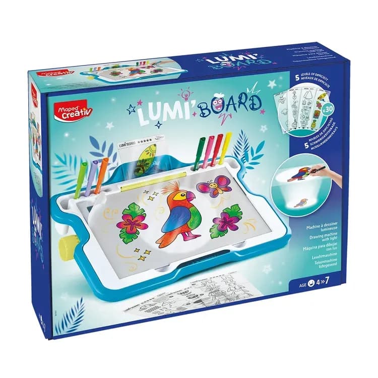 Juegos creativos, pizarra p/dibujar c/luz 4+