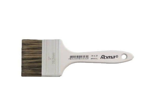 Brocha roma 3´´ mango blanco pelo gris sintetico