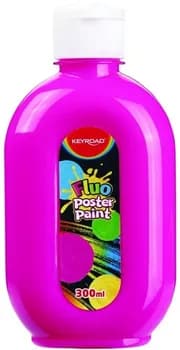Tempera fluorescente 300 ml rosado neon keyroad