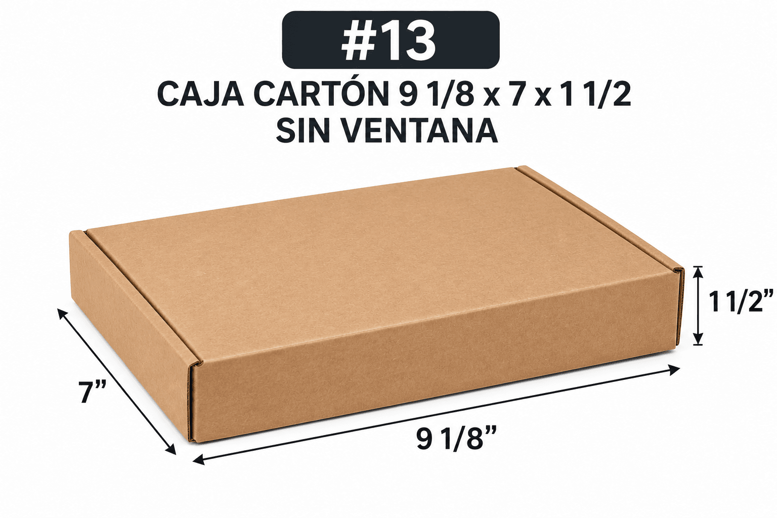 #13 caja carton 9 1/8X7X1 1/2 sin ventana