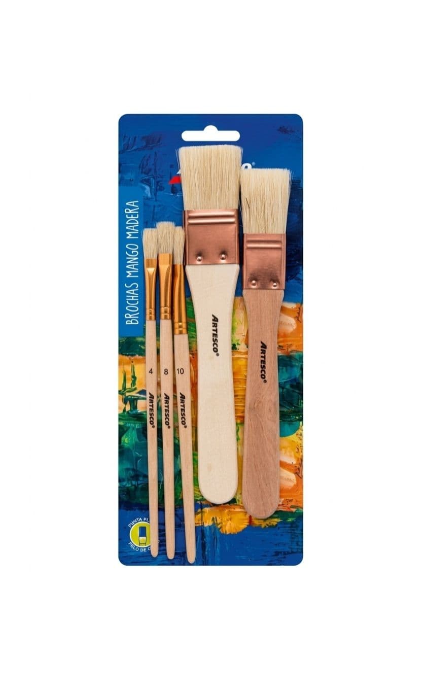 Juego de pinceles brocha 5/1 m. madera