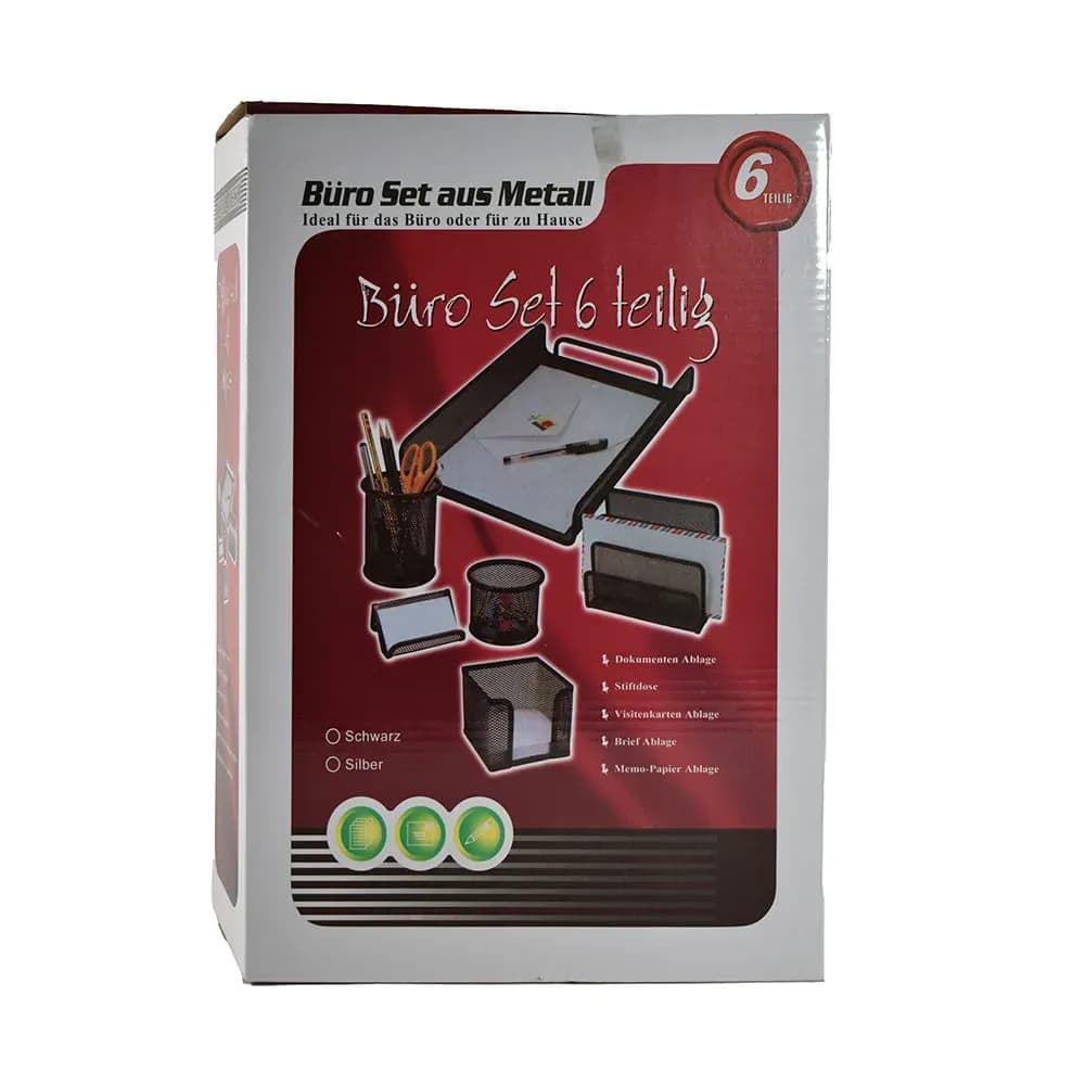 Juego p/escritorio de metal 5/1 negro