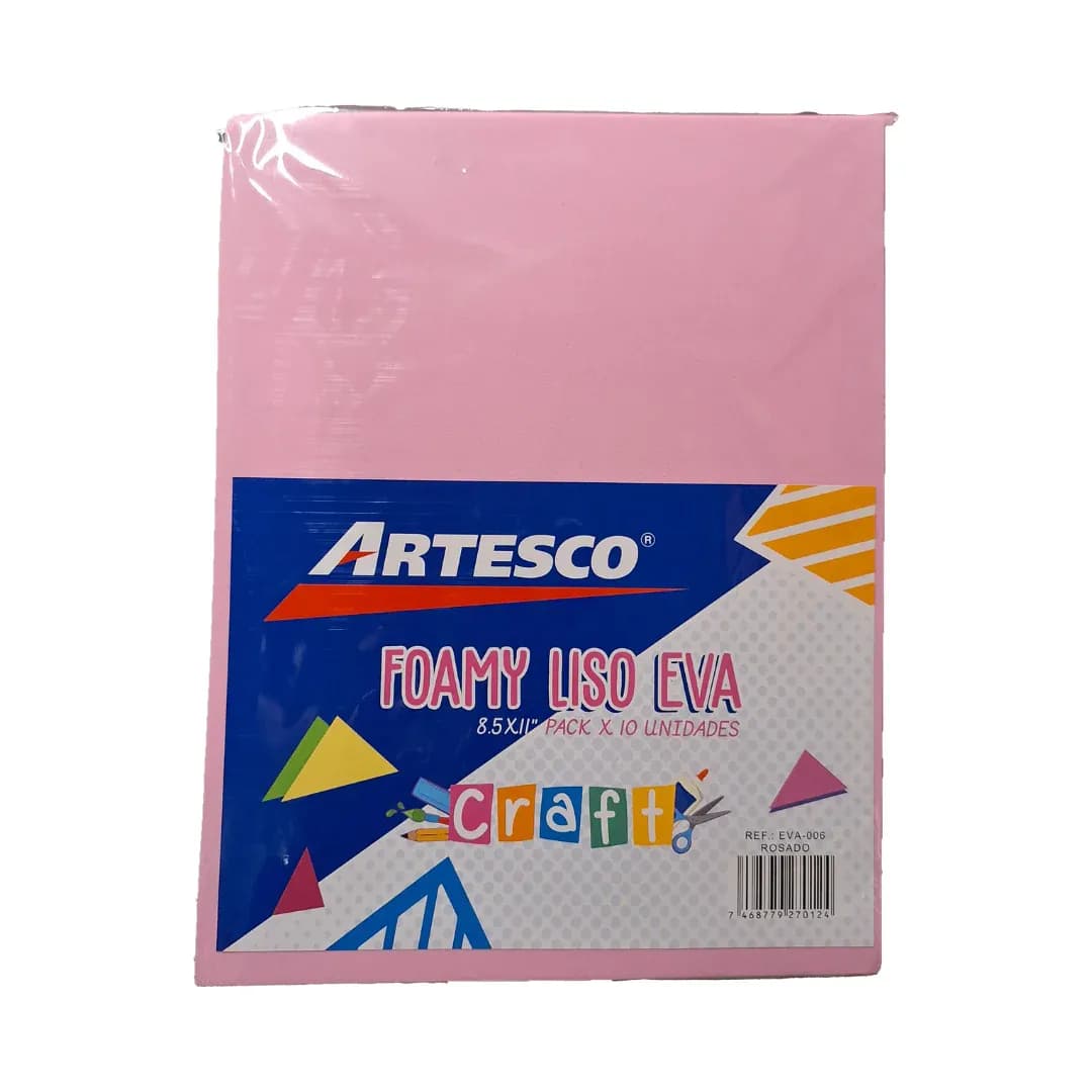 Foamy artesco liso eva (8.5X11) rosado